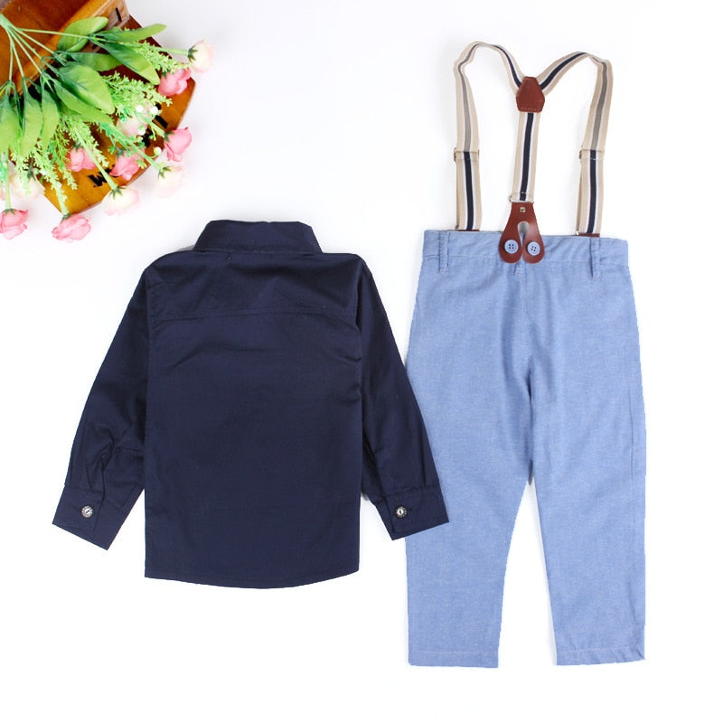 'Xavier' 2 Piece Set Including Pants With Suspenders and Shirt (12M-5T)