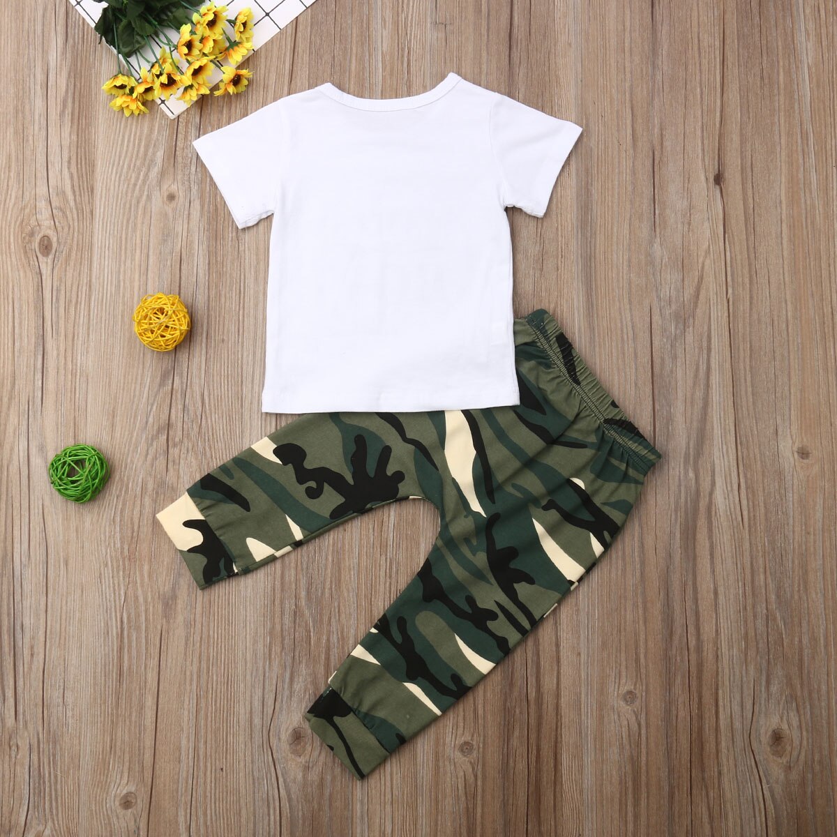 "James" Baby Boys Camo Pants & Mama's Boy T shirt Set