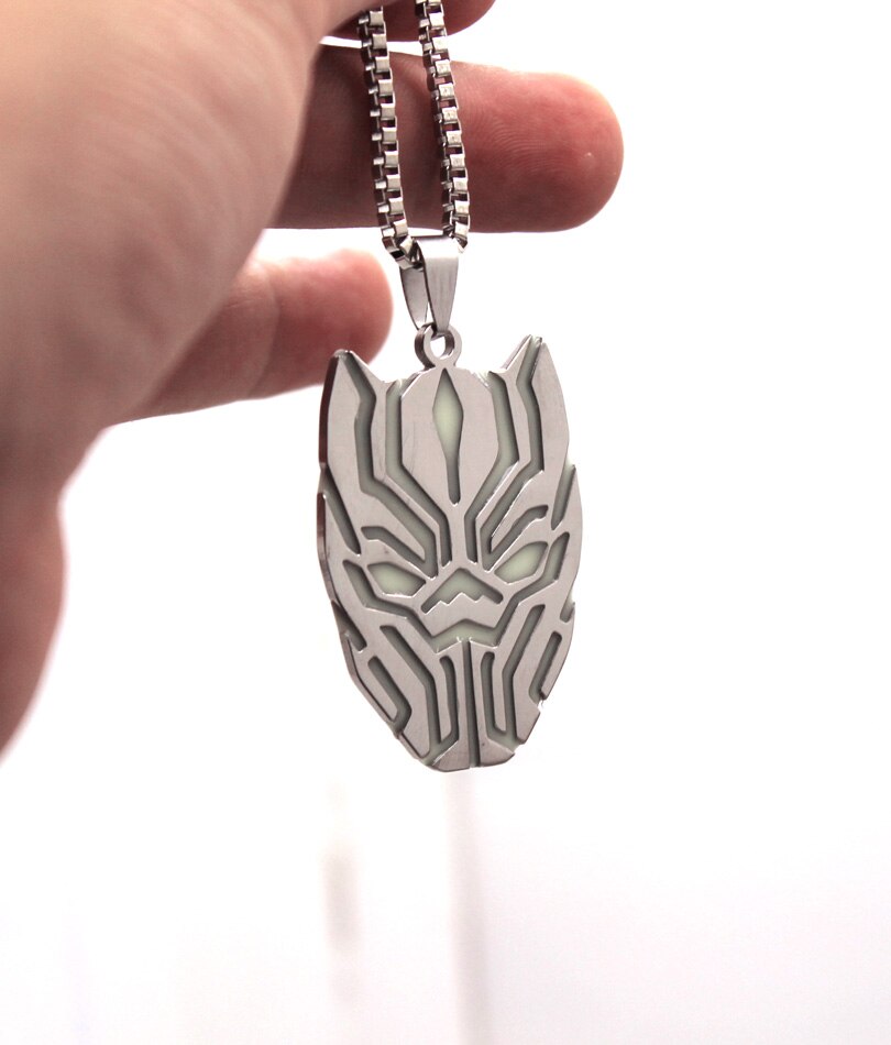 GLOW in the DARK T'Challa handmade pendant necklaces