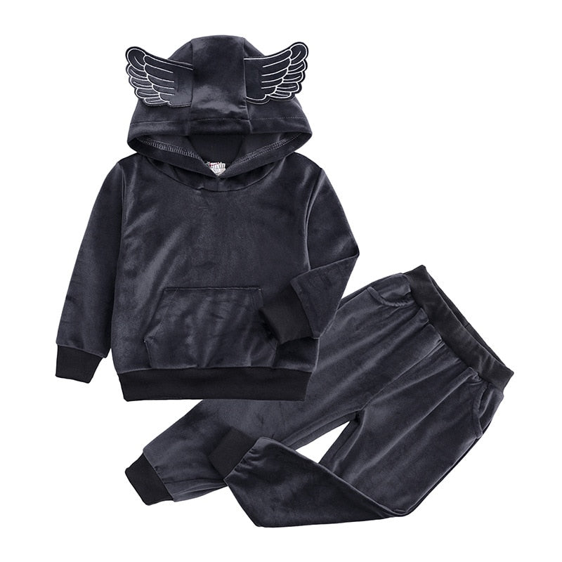 Kids Velvet Wing outfit 4 colors 12m-6yrs