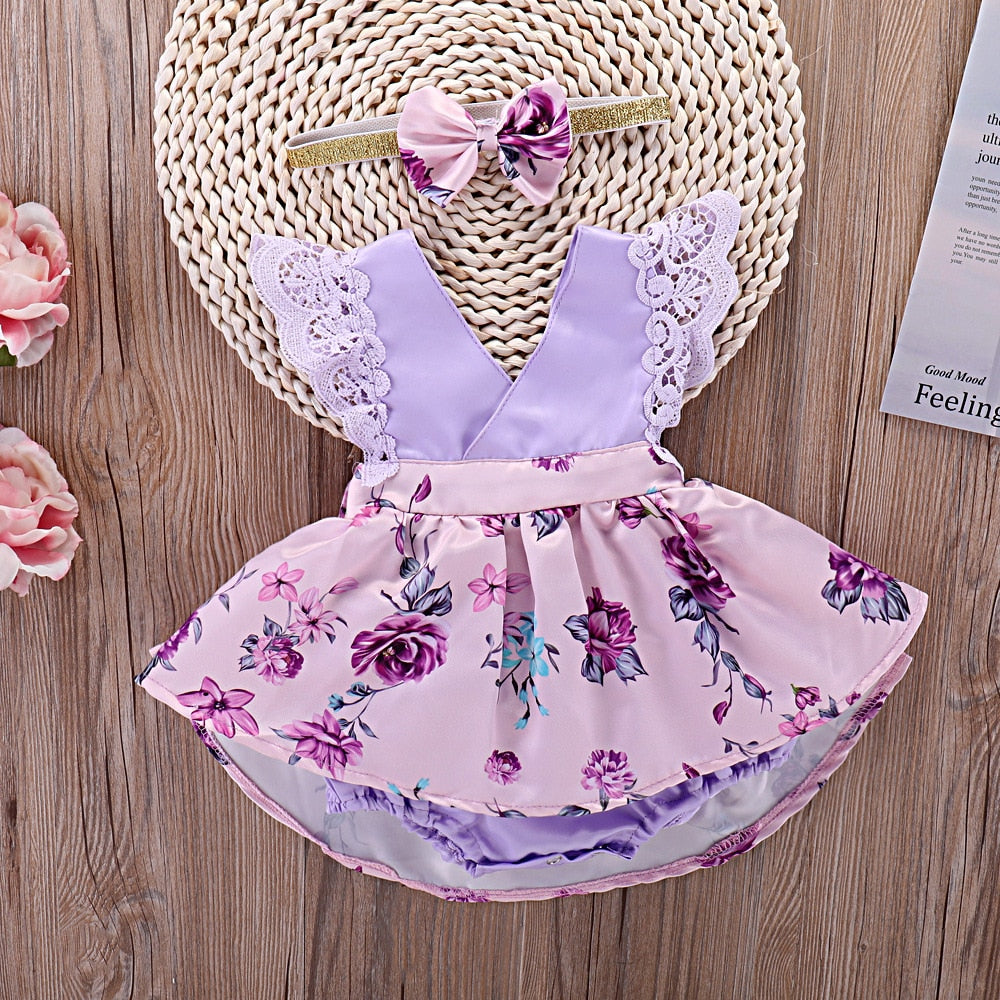 2pc Baby Purple Dress 6-24m