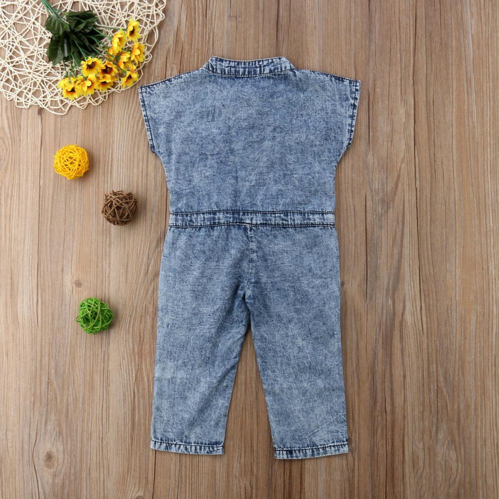 Denim Sleeveless Romper Jumpsuit Playsuit Long Pants Outfits Sizes 1-5T