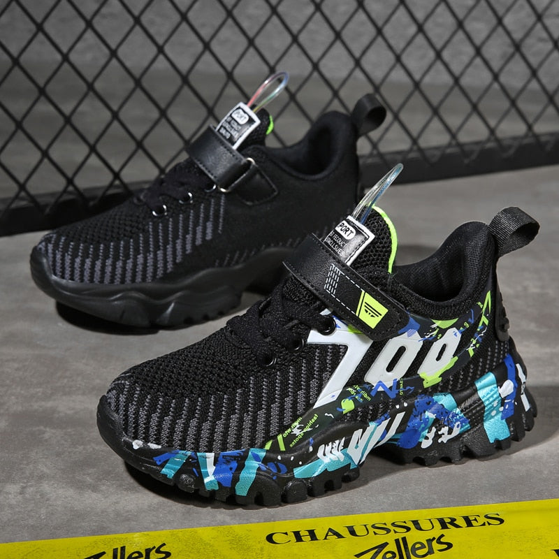 Kids Fire Splatter Antiskid Sneakers (Size 27-37)