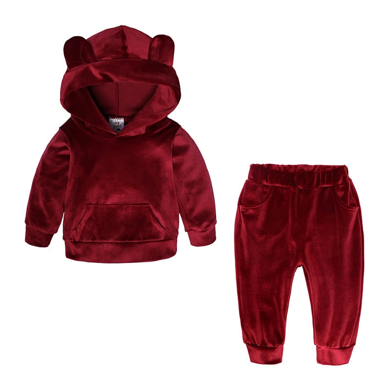 Teddy Velvet Tracksuit 3colors 12m-7yrs