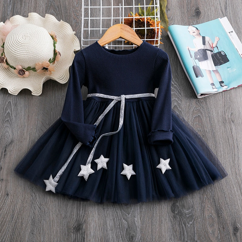 Winter Star Dress 3-8yrs