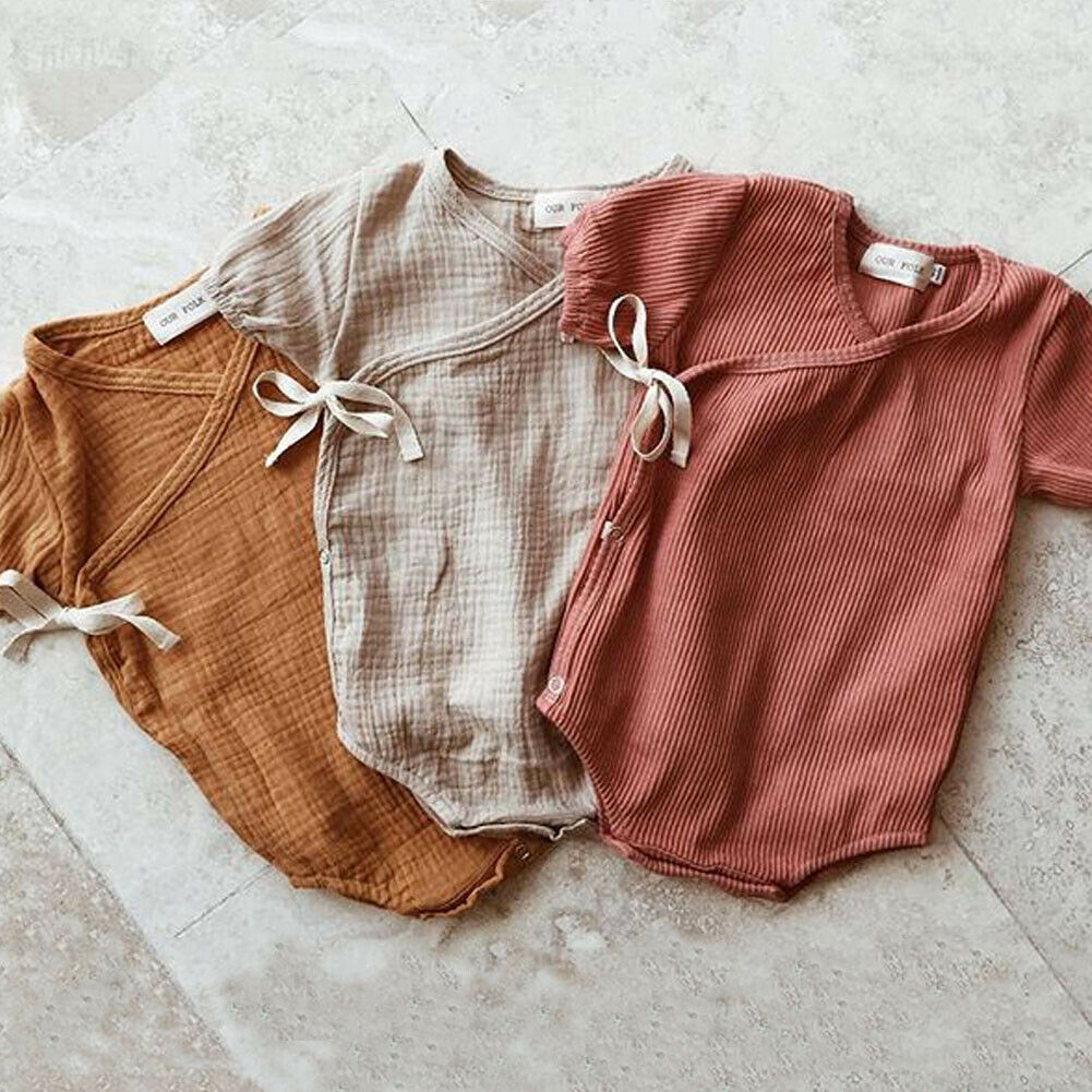 0-18M Babys Summer Earth Tone Romper Various Colors