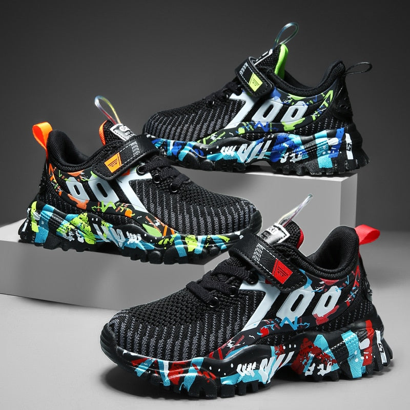 Kids Fire Splatter Antiskid Sneakers (Size 27-37)