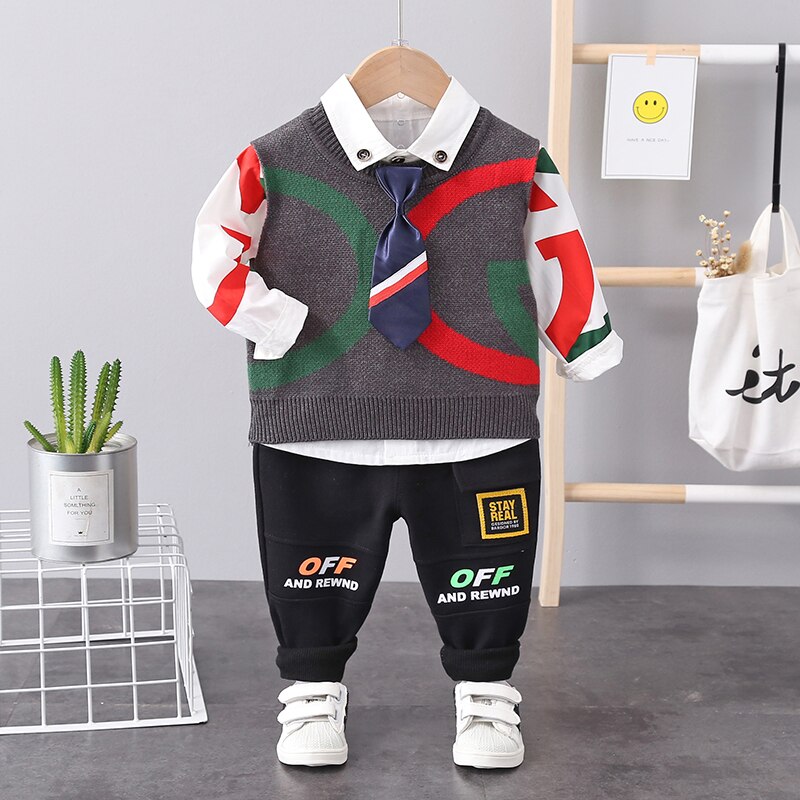 3pcs Boys Outfit "Antonio" 5 colors 9m-4yrs