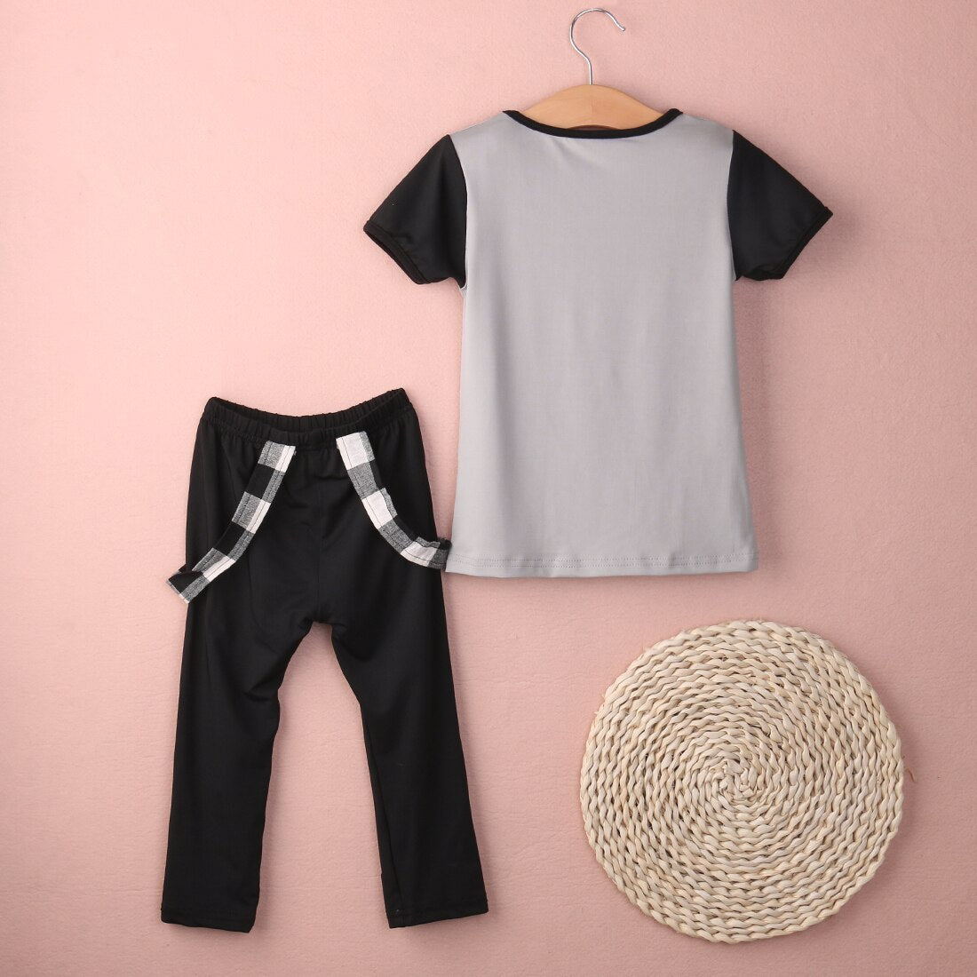 2 Pieces Girls Clothes Set Short Sleeve T-shirt with Long Pants Outfits 2-5 Year Little Girls Clothing
