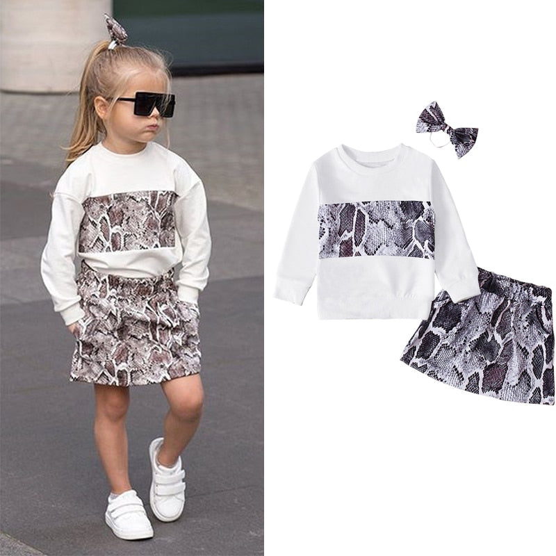 3Pcs Girls Snakeskin Set "Jacquelyn" 1-6y