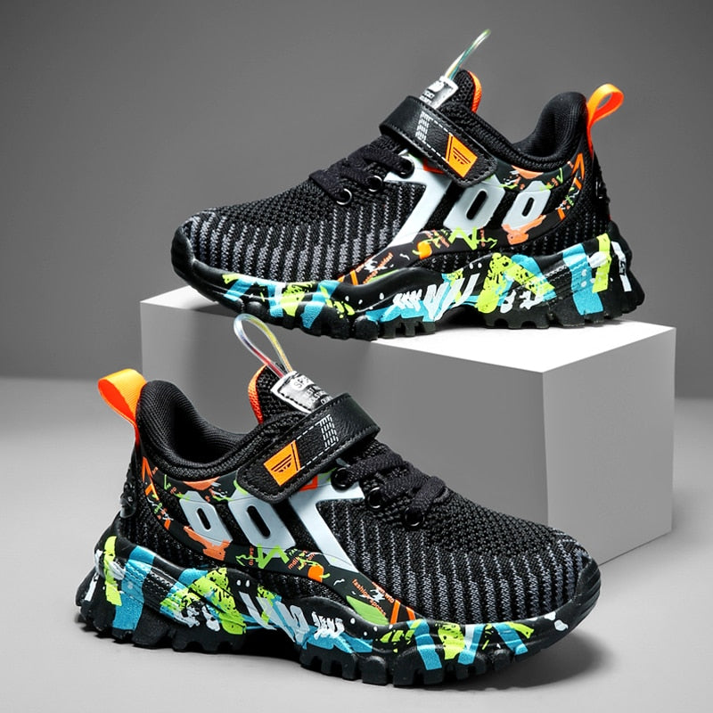 Kids Fire Splatter Antiskid Sneakers (Size 27-37)