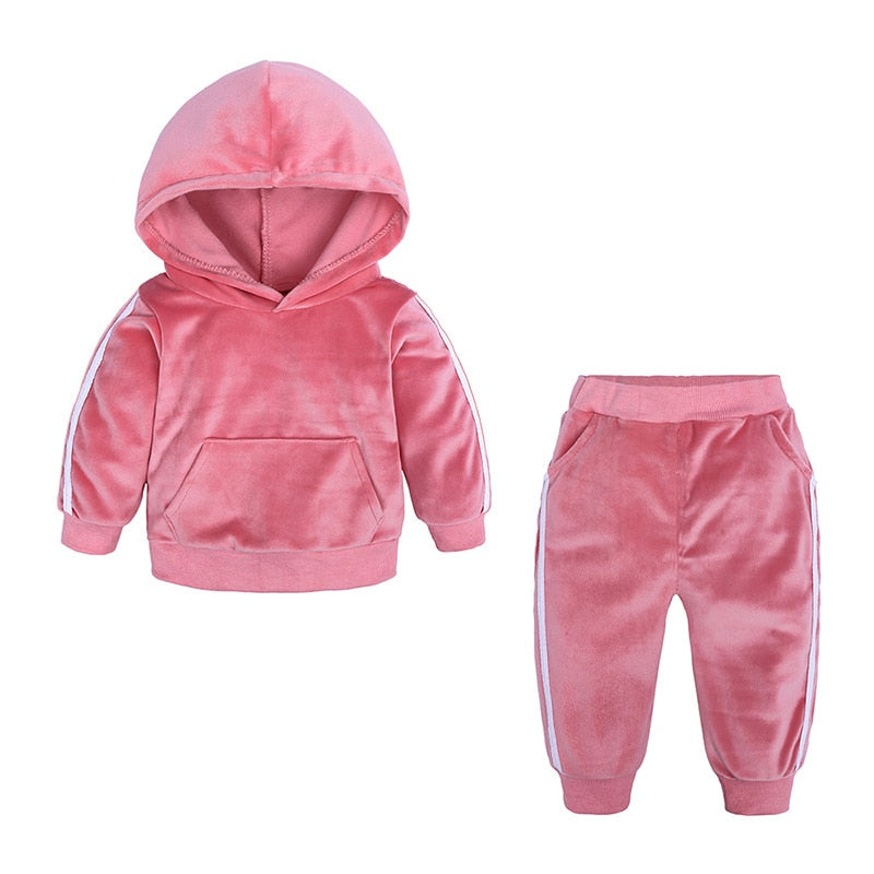 kids Velvet Tracksuit 4 colors 2-7yrs