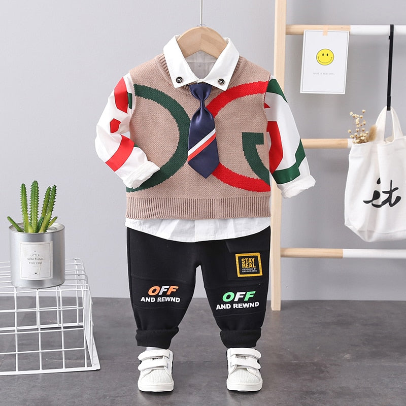 3pcs Boys Outfit "Antonio" 5 colors 9m-4yrs