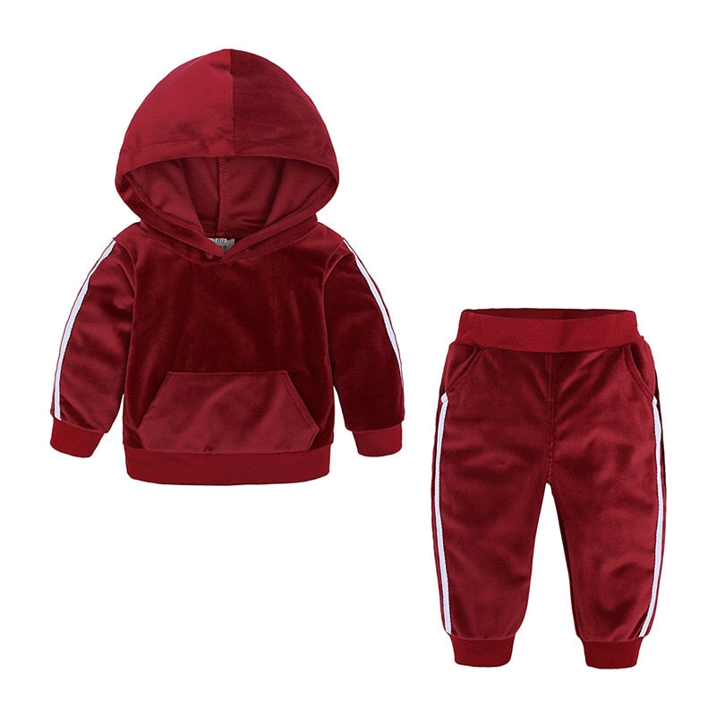 kids Velvet Tracksuit 4 colors 2-7yrs
