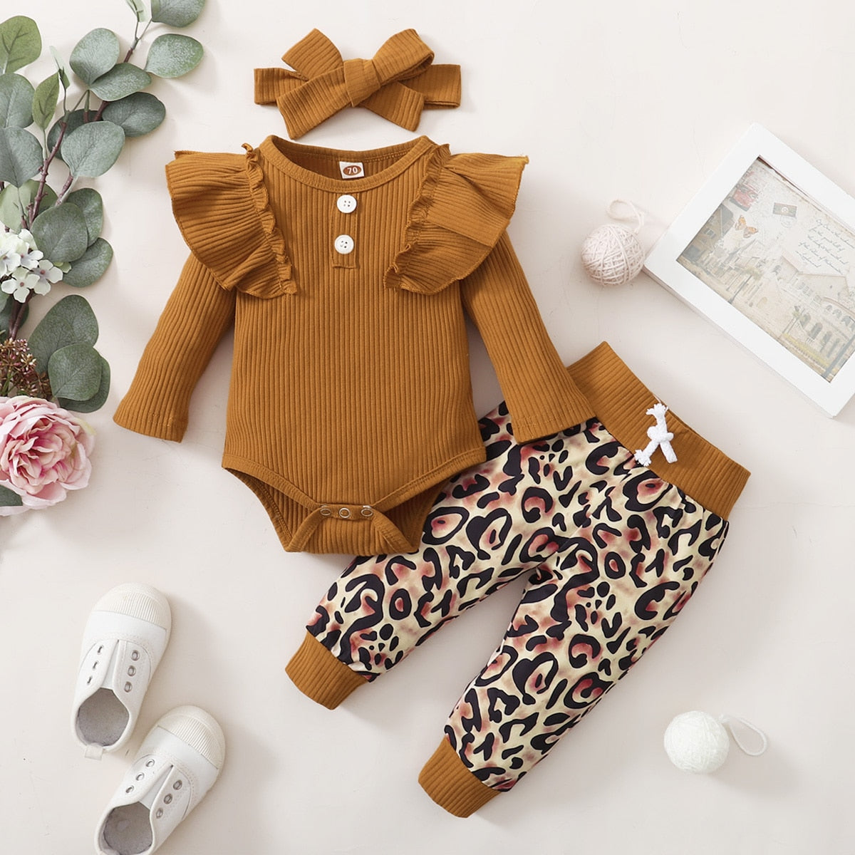 3Pcs Baby girl Flower set 0-24m