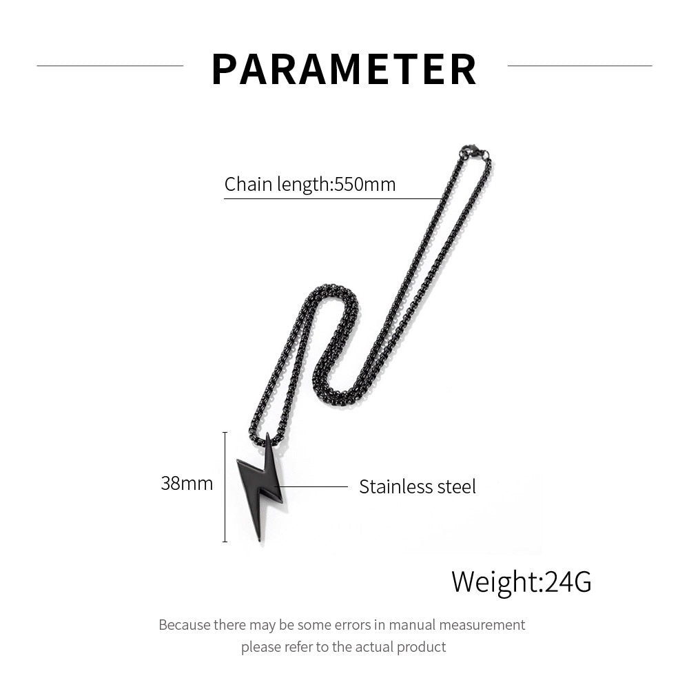 Flash Necklace Silver, Black or Gold Plated