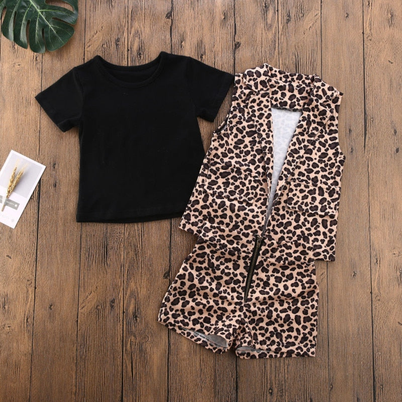 "Emmalee" Sleeveless Leopard 3PCS Set (Age 1-6)