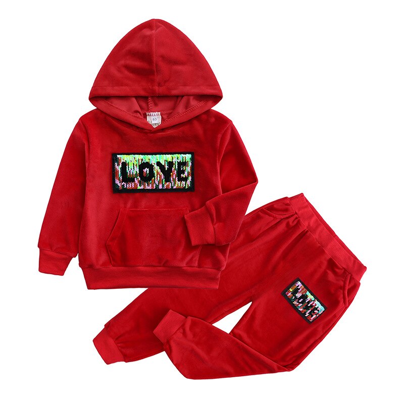 Velvet track suit "Love" 4 colors 12m-6yrs