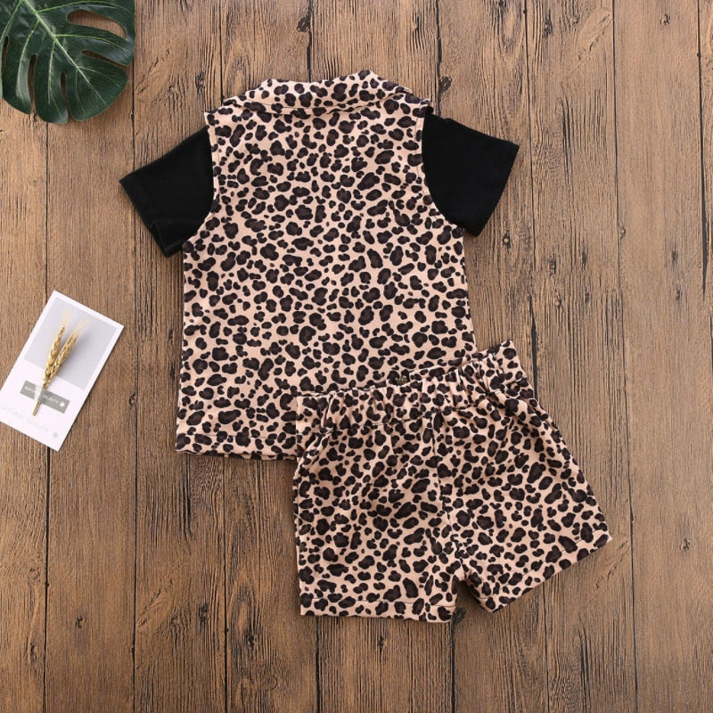 "Emmalee" Sleeveless Leopard 3PCS Set (Age 1-6)