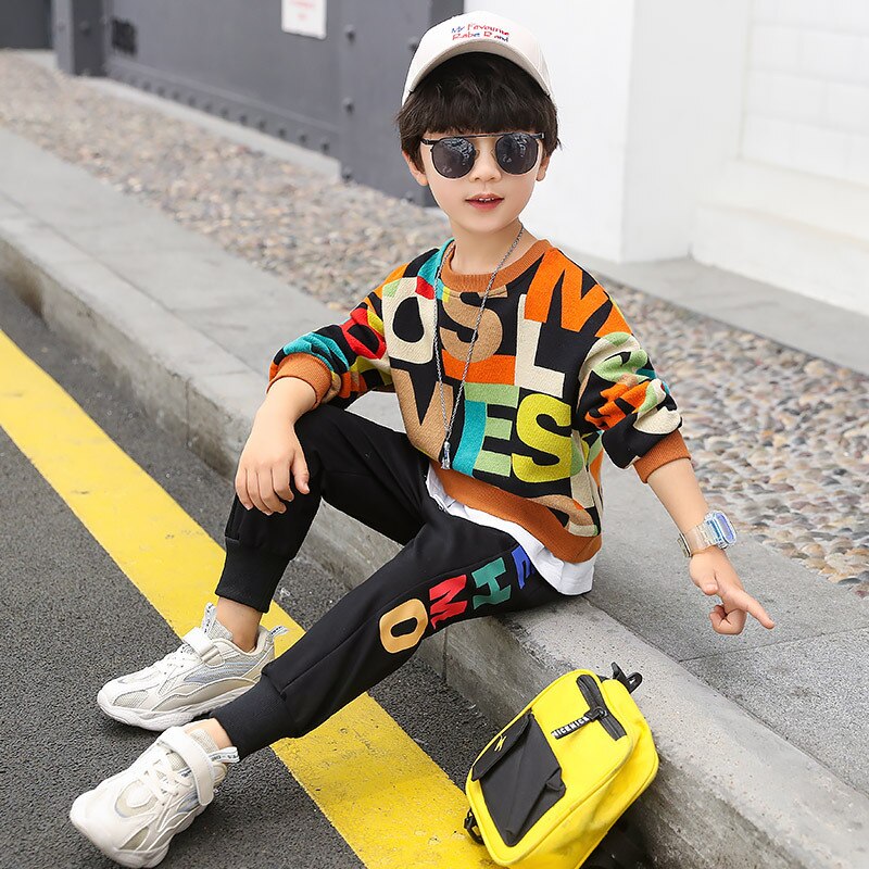 Eye Catcher Letter Print + Pant 2Pcs Set Tracksuit