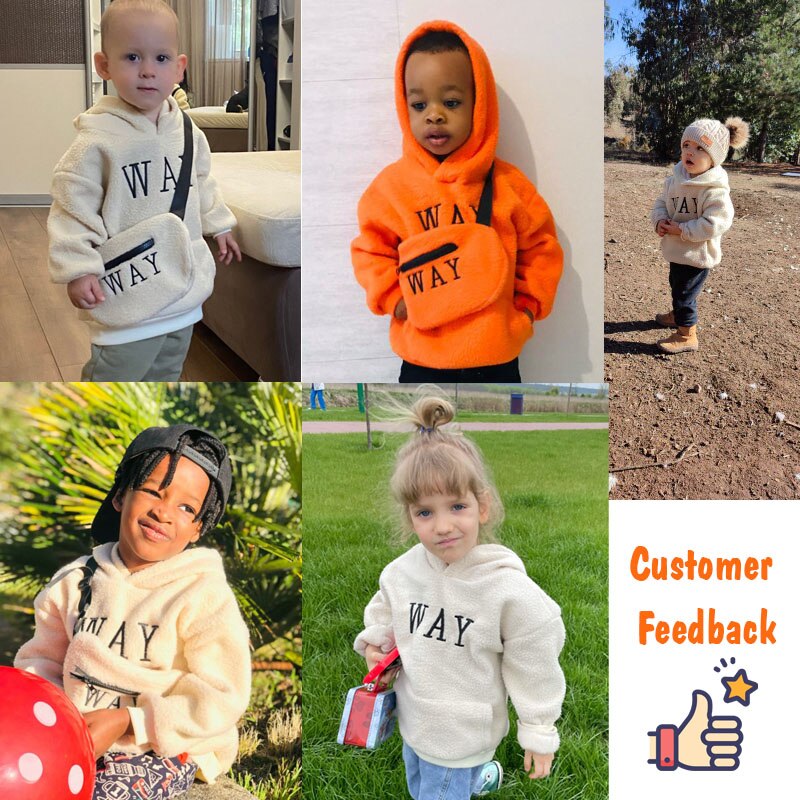 Teddy style Hoody with Bag 2-12yrs 3 colors
