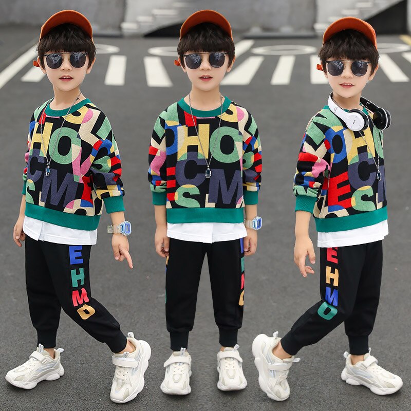 Eye Catcher Letter Print + Pant 2Pcs Set Tracksuit