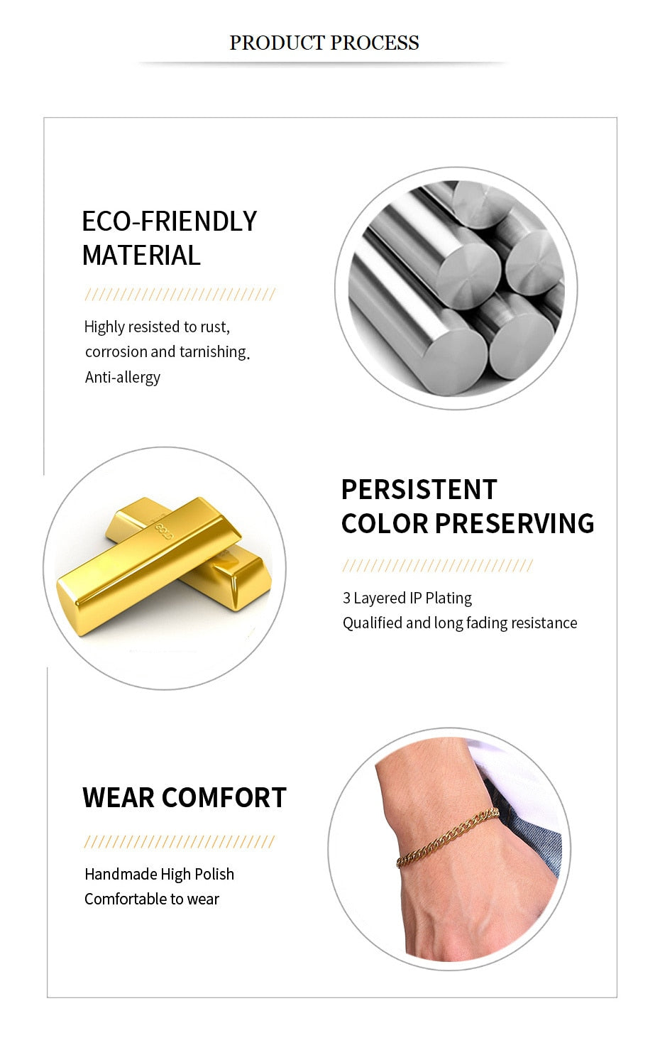 ECO Friendly Material Bracelets Vintage, Silver, Black or Gold Plated