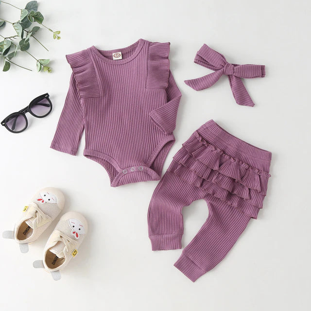 3Pcs Baby girl set multiple colors 0-24m 'Maeve Collection'