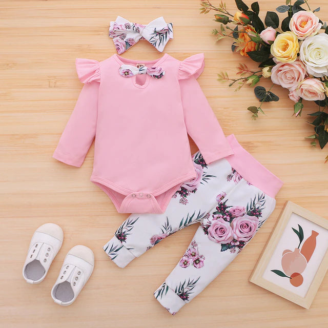 3Pcs Baby girl set multiple colors 0-24m 'Maeve Collection'