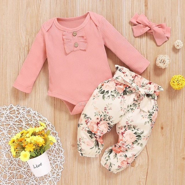3Pcs Baby Girl Clothes Set Multiple Styles 3M-24M "Camila Collection"