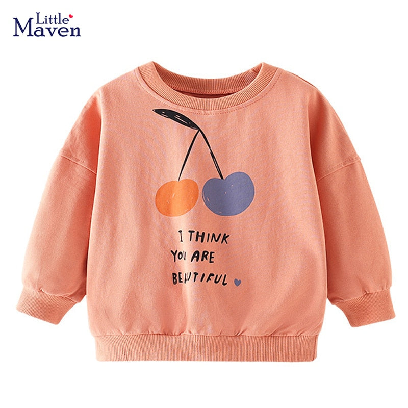 Cherry Sweatshirt "I Think You Are Beautiful" 2T-7T