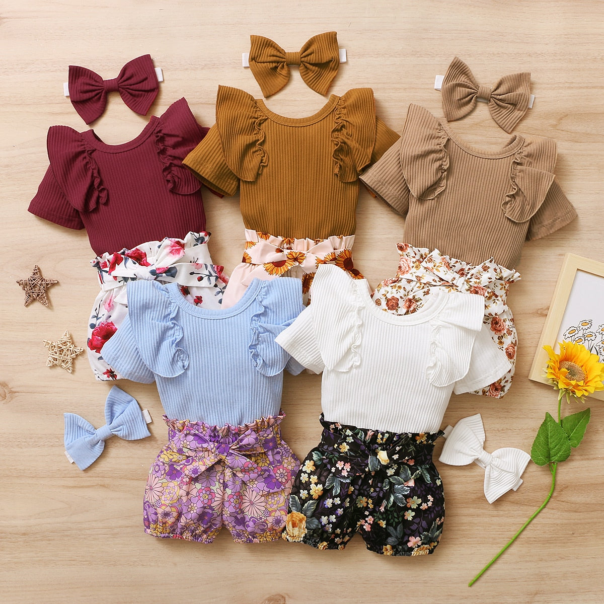 3Pcs Baby Girl Clothes Set Multiple Styles 3M-24M "Camila Collection"