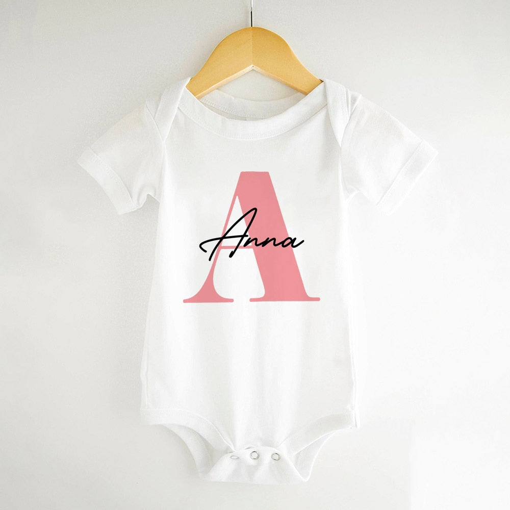 Monogrammed bodysuit with Name (3 mos, 6 mos, 9 mos)