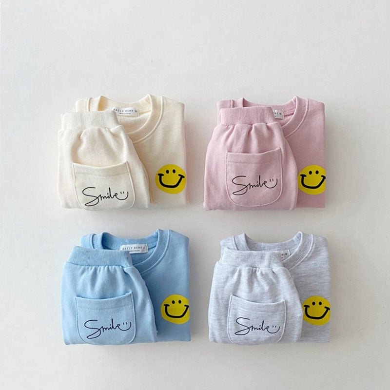 Smiley Face tracksuit 9M-5T in various colors