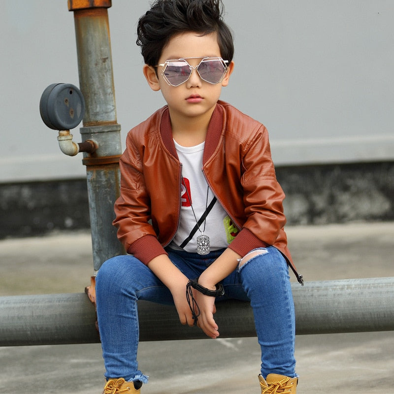 Vegan Leather Jacket 12M-6T