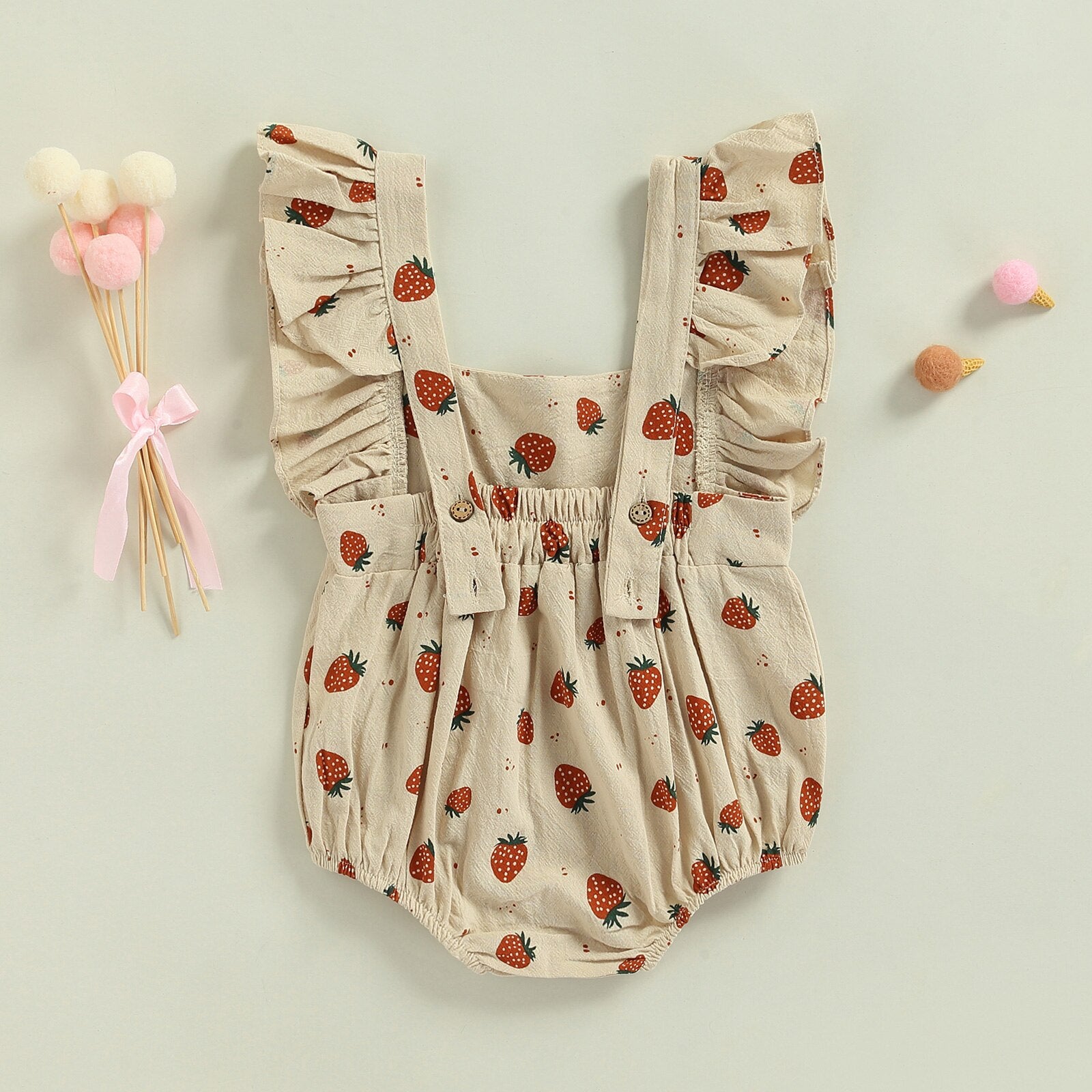 Strawberry Sunsuit (3M-18M)
