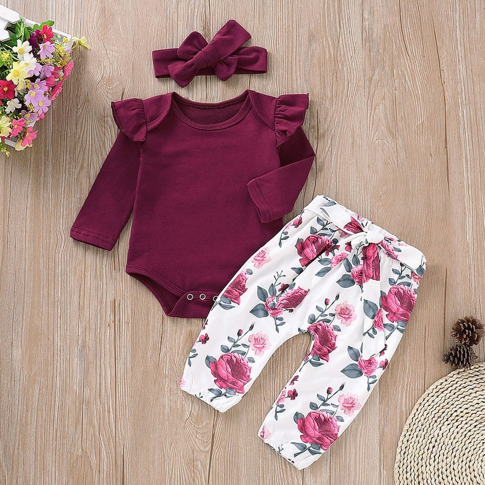 3Pcs Baby Girl Clothes Set Multiple Styles 3M-24M "Camila Collection"