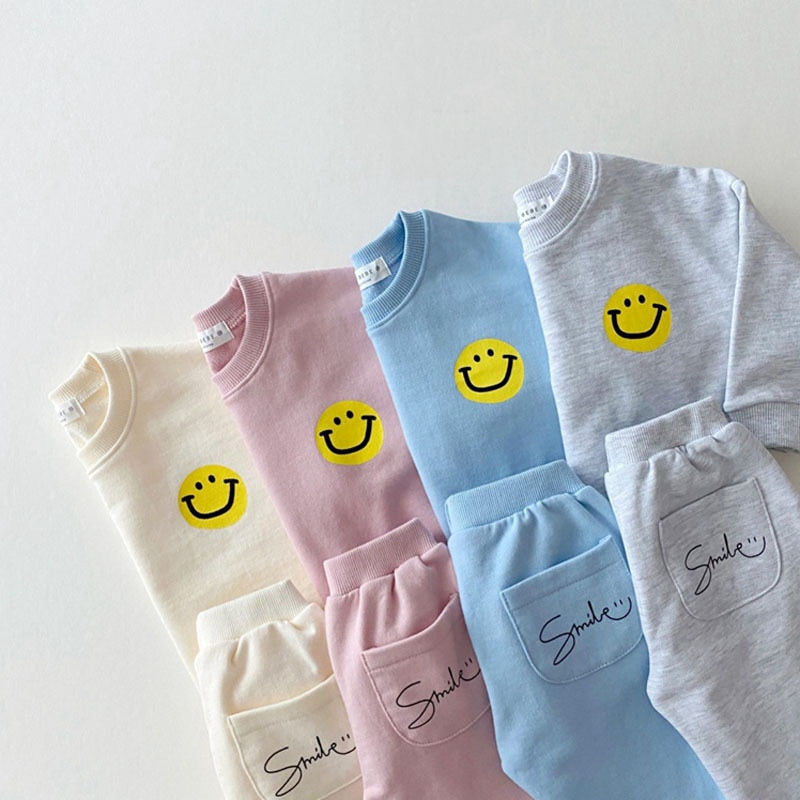 Smiley Face tracksuit 9M-5T in various colors