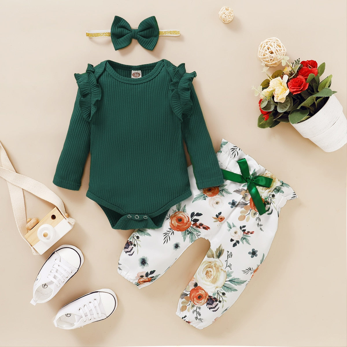 3Pcs Baby Girl Clothes Set Multiple Styles 3M-24M "Camila Collection"