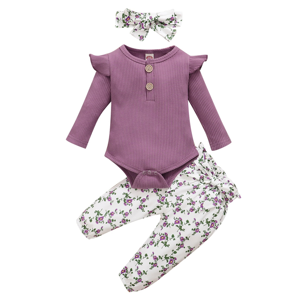3Pcs Baby girl set multiple colors 0-24m 'Maeve Collection'