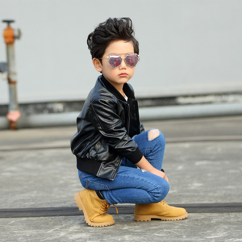 Vegan Leather Jacket 12M-6T