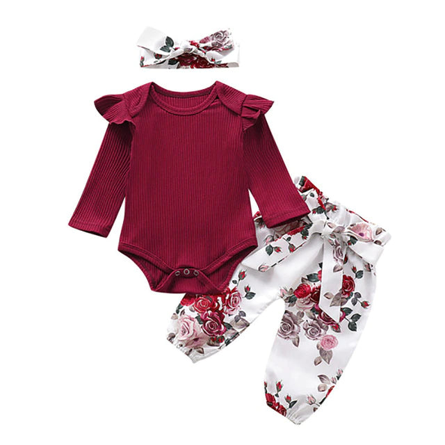 3Pcs Baby girl set multiple colors 0-24m 'Maeve Collection'