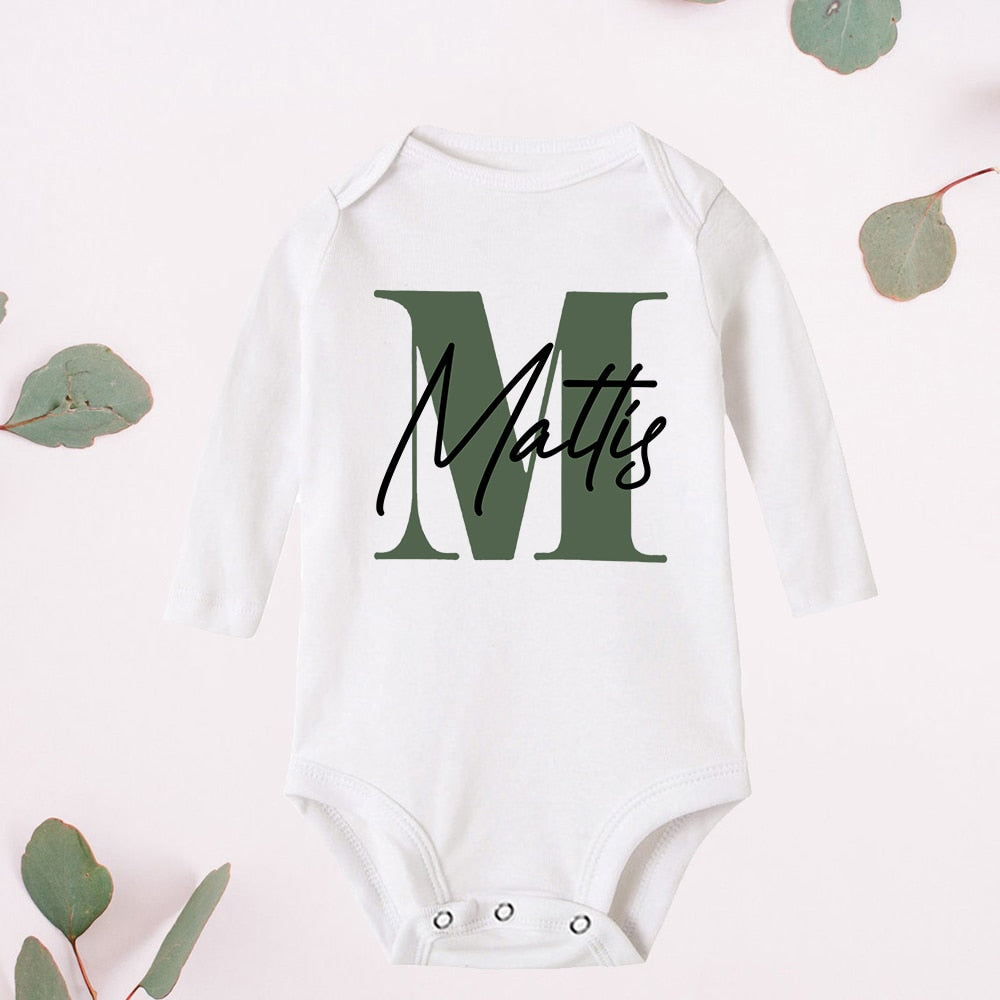 Monogrammed bodysuit with Name (3 mos, 6 mos, 9 mos)