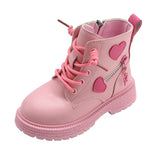 'Zuma' Boots Pink or Black With Hearts (shoe size 26-37)