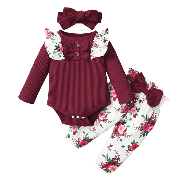 3Pcs Baby girl set multiple colors 0-24m 'Maeve Collection'