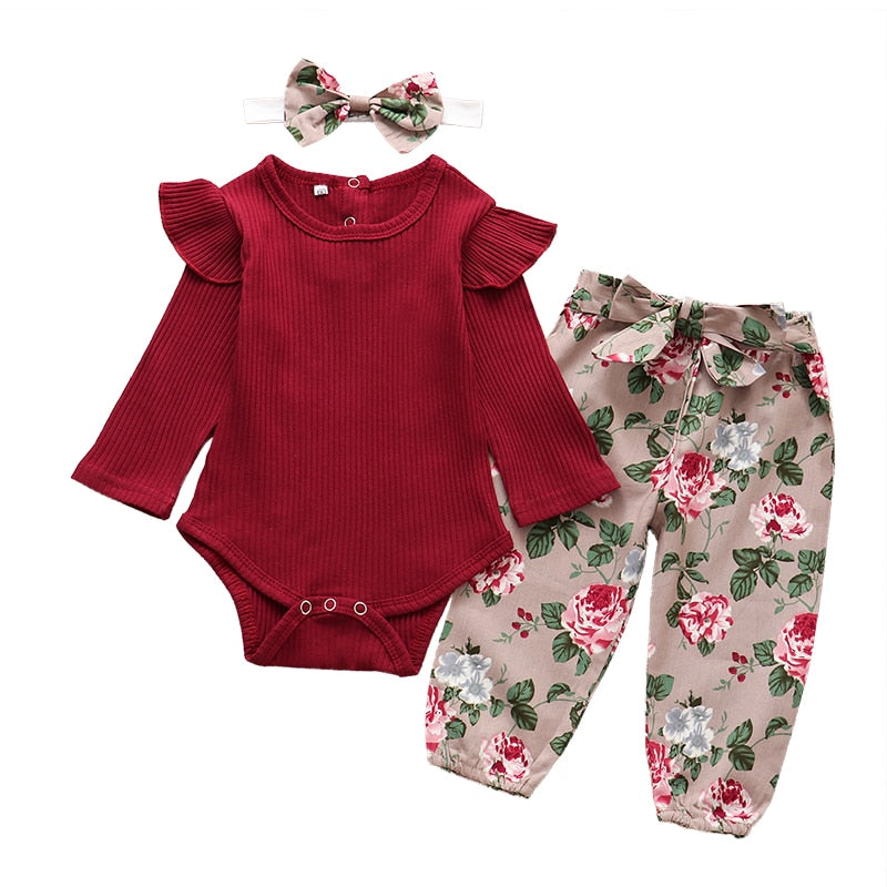 3Pcs Baby Girl  Outfit "Honore" 0-24m