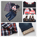 3pcs Boys set - long sleeves shirts + t-shirt + jeans