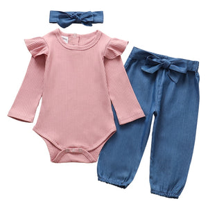 3Pcs Baby Girl  Outfit "Honore" 0-24m