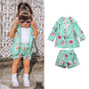 Girls Floral Coat + Shorts 2pcs Suit 1-5yrs
