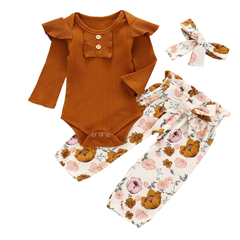 3Pcs Baby Girl  Outfit "Honore" 0-24m